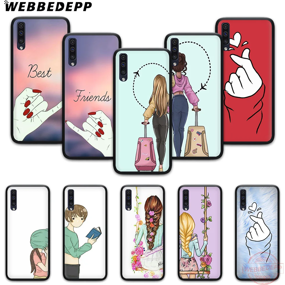 WEBBEDEPP Best friend мягкий чехол для телефона с изображением цветов Samsung A10S A6 7 8 9 A10 20 A40 A50