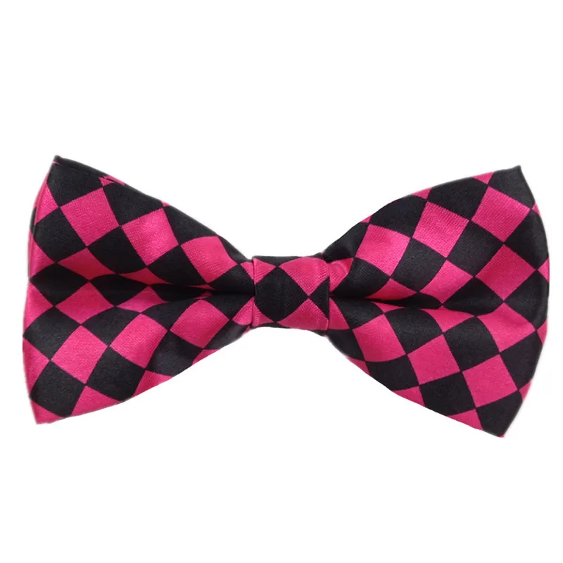 Rose Red Black Ling 1 шт., удобный Регулируемый мужской свадебный уникальный эластичный разноцветный галстук-бабочка, смокинг, вечерние галстуки-бабочки YJB0002 - Цвет: Rose Red Black Ling