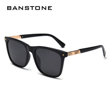 

BANSTONE Polarized Sunglasses Women TR90 Frame Square Rivet Sun Glasses Female Men Vintage Mirror Shades Gradient UV400