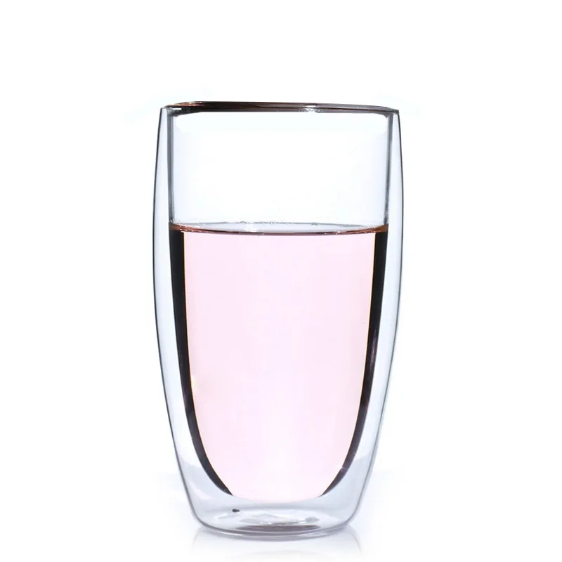 F-450ML Кофейная кружка с двойными слоями, стеклянная Изолированная кружка для молока, кофейная кружка с ручкой для горячих холодных напитков, теплоизоляция для офиса - Цвет: F-450ML