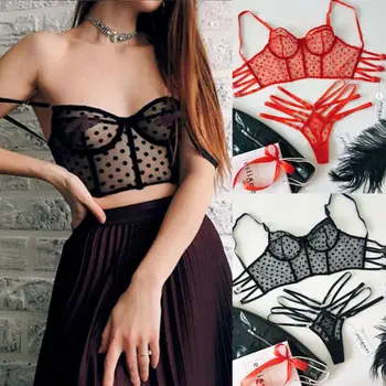 

Women's Sexy Lingerie Babydoll Bra G-String Thong Underwear Nightwear Set