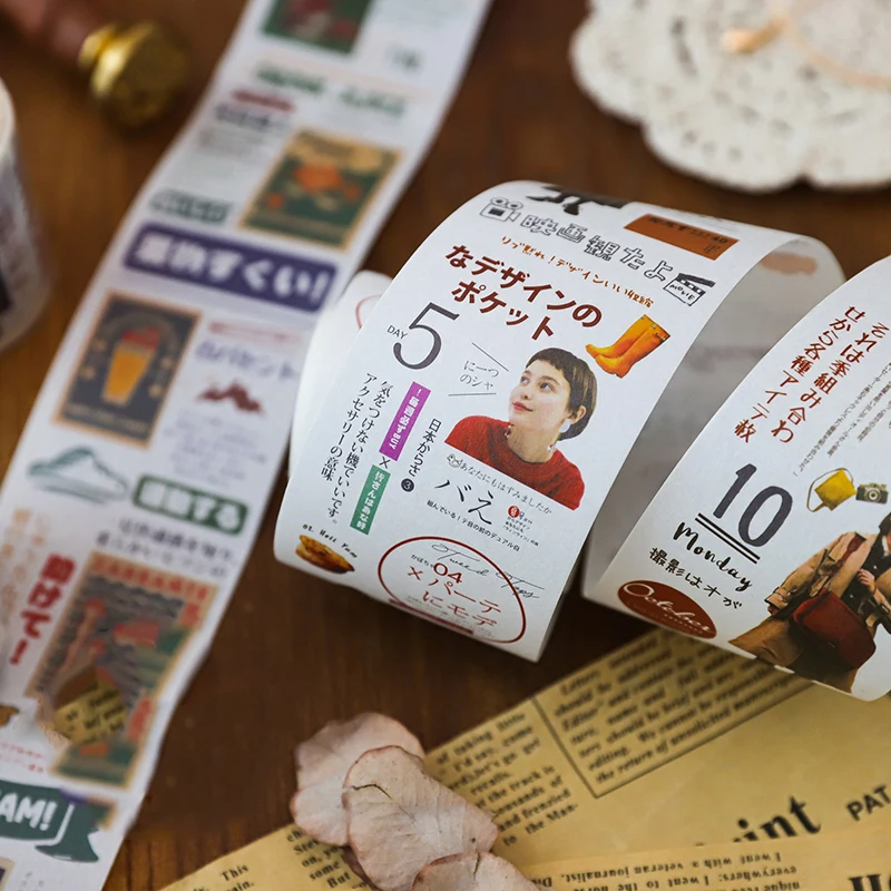 

Hand Account Paper Tape Character Girl Hand Book and Paper Sticker Material Set Spree Diy Decoration Sticker Tape Decorative