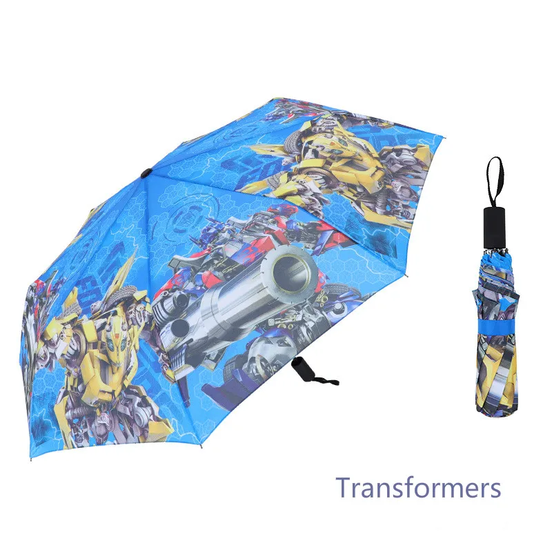 Transformers Человек-паук трансформер Альтман Мстители Мультяшные узоры Детские Зонты Дождь легко носить с собой мини зонтик - Цвет: Transformers