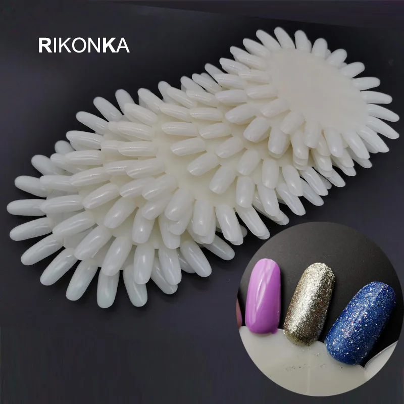 

10PCS/Set False Nail Tips Nature Color Fake Nails Display Practice Tips Wheel UV Gel Polish Acrylic Nail Art Tool Manicure H014
