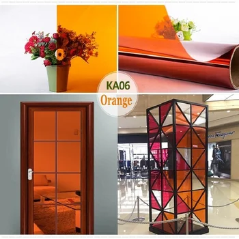

2m Orange Decorative Window Film Self-Adhesive Anti-UV Removable Explosion-Proof For Supermarket Office Shop Home DIY Raamfolie
