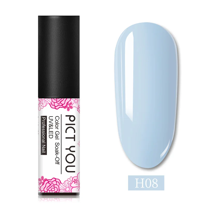 PICT YOU 5 мл Гель-лак для ногтей Полупостоянный гель uv Vernis светодиодный Гель-лак для маникюра впитывающийся Гибридный Гель-лак для ногтей - Цвет: H08