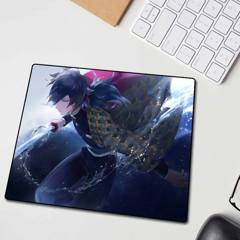 XGZ Comic Demon Slayer Kimetsu No Yaiba Custom Large Fashion Anime Mouse Pad Black Lock Edge Computer Table Mat Rubber Non-slip