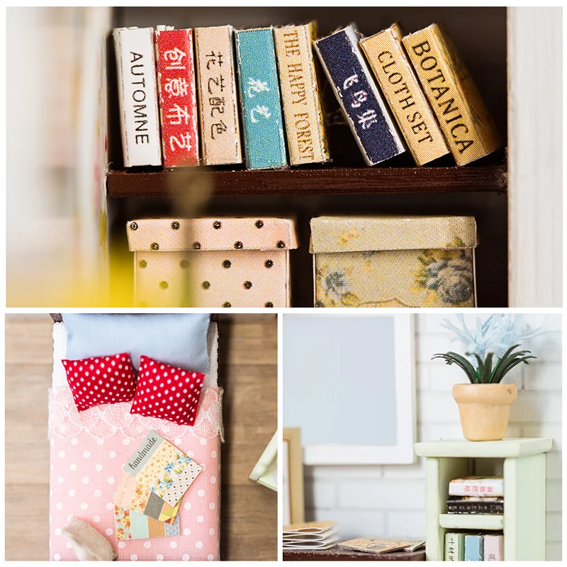 Кукольный домик Cutebee миниатюрная мебель кукольный домик DIY Миниатюрные домики комнаты Каса игрушки для детей DIY кукольный домик M09F