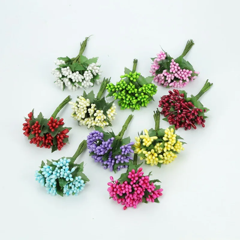 cheap 10pcs Artificial Stamen Flower For Wedding Home Decoration Pistil DIY Scrapbooking Garland Craft Fake Flowers | Дом и сад