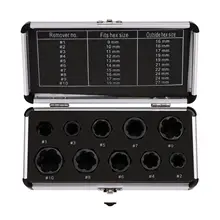 

10pcs Nut Bolt Remover 0.35-0.75inch Nut Removal Tool Nut Extractor Bolt Extractor Socket Multiple Sizes Nut Bolt Extractor Set