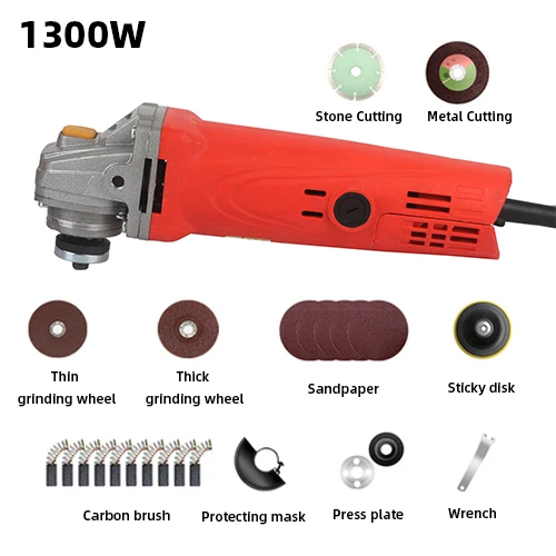 Set 2 Новинка 100 мм 220 В Электрическая угловая шлифовальная машина многофункциональная Бытовая шлифовальная машина для полировки стеклянного камня шлифовальная машина для резки полировки - Цвет: Set 2
