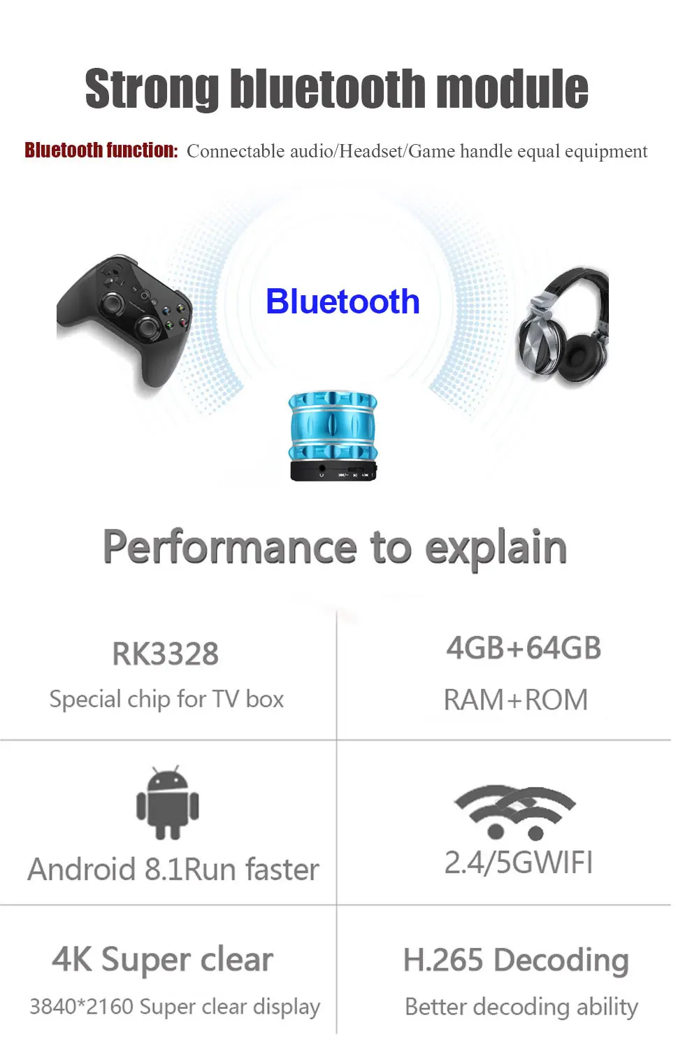 H96 Max+ plus Smart tv box Android8.1 Поддержка IPTV 4K 4GB ram 32GB 64GB rom WiFi 2,4G/5G IPTV box на базе Андроид 1080P 2160P выход
