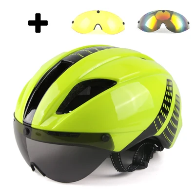 Aero helmet tt time-пробный гоночный дорожный велосипедный шлем для мужчин и женщин очки велосипедный шлем с объективом Casco Ciclismo велосипедный шлем - Цвет: color 8.2
