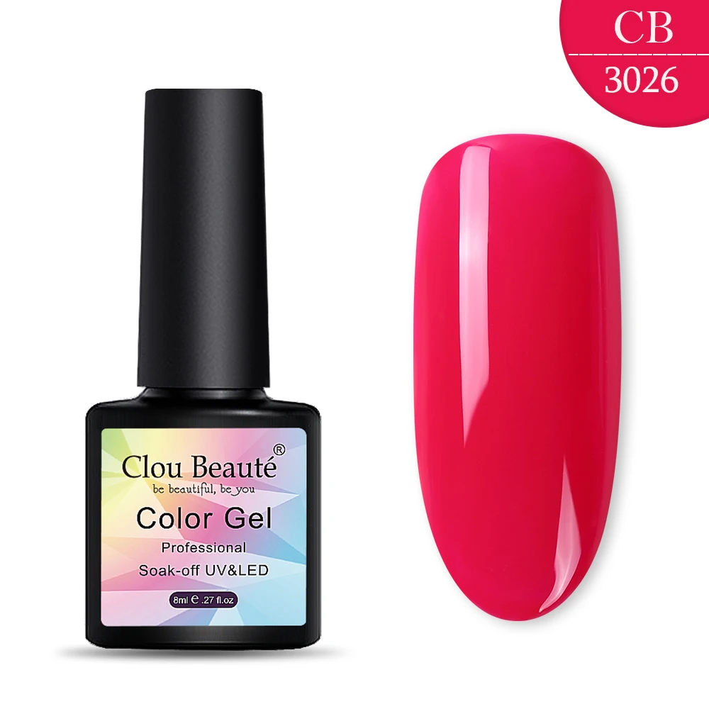 Clou Beaute Набор лаков для ногтей 8 мл цветная гелевая краска для ногтей гель-лаки лак для ногтей полуперманентный Vernis Hybrid - Цвет: 3026