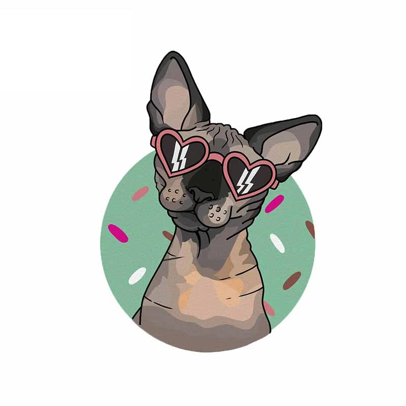 

Fuzhen Boutique Decals Exterior Accessories Retro Sphynx Sunglasses Dog Personality Car Stickers Motorcycle RV Windshield Decal