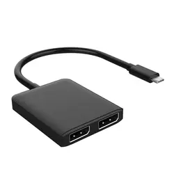 Адаптер USB C с двумя портами Displayport, USB 3,1 Type C/Thunderbolt 3 к двойному адаптеру Displayport DP 4K 30Hz USB-C к концентратору DP MST