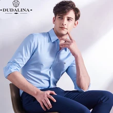 Плюс размер 8XL вышивка мода Blusa Camisa Social Masculina Dudalina с длинным рукавом Slim Fit рубашка мужская одежда с цветочным принтом белый мужской