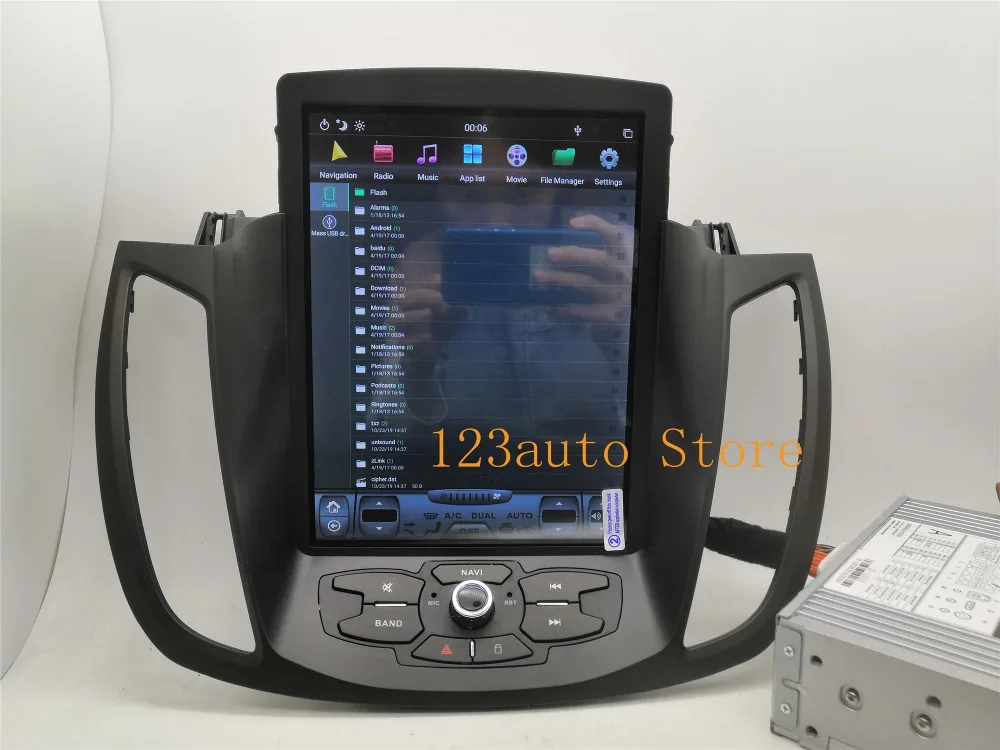 10,4 дюймов вертикальный Tesla стиль Android 8,1 автомобильный DVD gps плеер навигация радио авто для Ford Kuga 2013 PX6