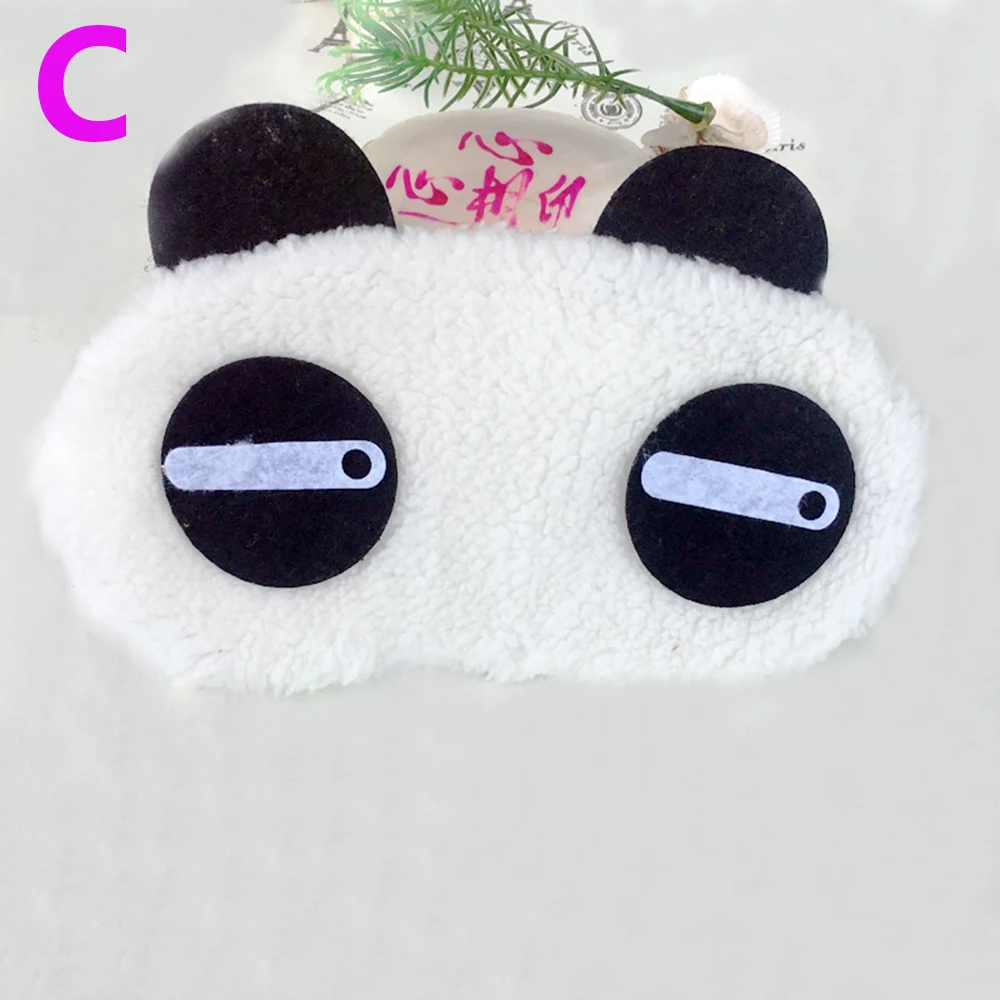 C New White Panda Eye Mask Cute Eyeshade Shading Sleep Cover Cotton Goggles Eye Mask Sleep Mask Animal Eye Cover Face Care Tool - Цвет: C