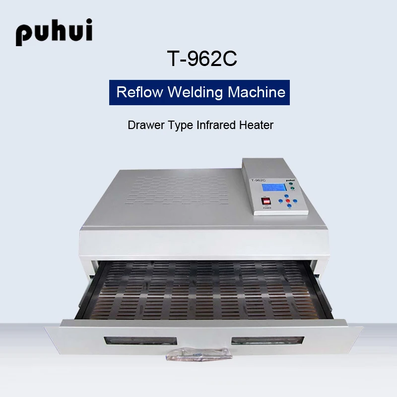 PUHUI T-962C печь с обратным течением воздуха выдвижными ящиками Тип Reflow сварочный