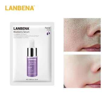 

LANBENA Blueberry Facial Mask 25ml Shrink Pores Skin Anti Acne Repair Nutrition Inhibits Oxidation Elastic Skin Plant Extract