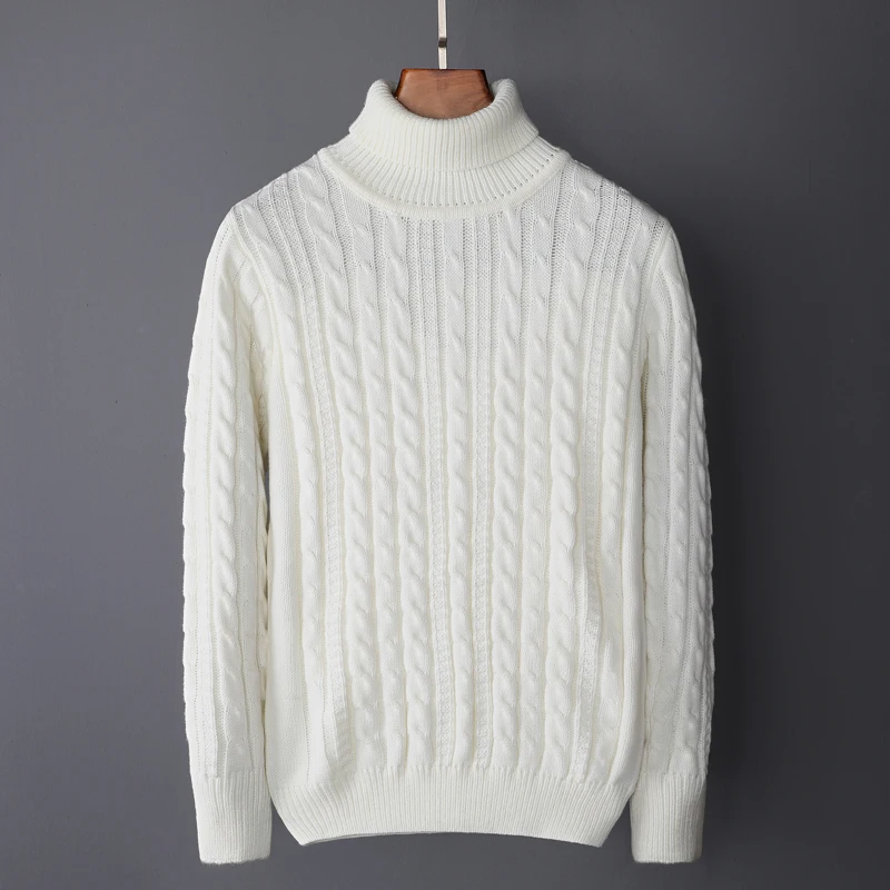 2019Fashion mens Wool Button Sweaters Men's Thick white&gray turleneck pullover korean full sleeves slim solid mens sweaters 2019Fashion mens Wool Button Sweaters Men's Thick white&gray turleneck pullover korean full sleeves slim solid mens sweaters
