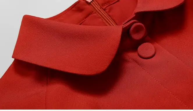 Красные женские элегантные платья Vesditos Винтаж Питер Пэн воротник тонкий высокого класса Подиум Роскошные Custimized одежда платье