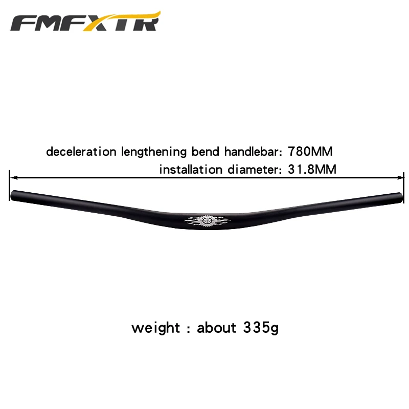 black FMFXTR 31,8 мм* 780 мм, руль для велосипеда, алюминиевый сплав, для горного велосипеда, для горного велосипеда, для горного спуска, для бегущего склона, в форме ласточки, для скучного полиса - Цвет: black