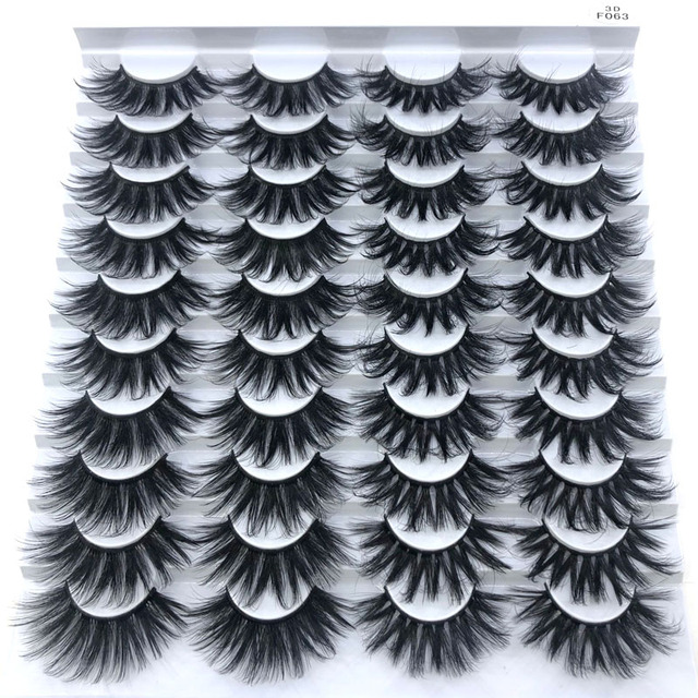 20 Pairs 3D Soft Mink False Eyelashes Handmade Wispy Fluffy Long Lashes Natural Eye Extension Makeup Kit Cilios
