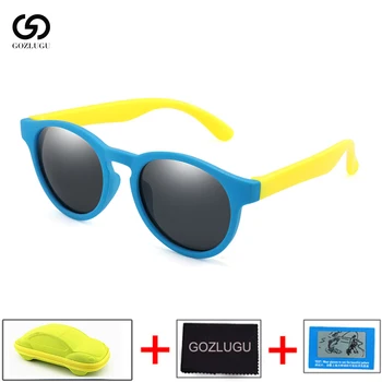 

GOZLUGUKids Sunglasses Polarized Boys Girls Round Safety Sun Glasses Child Baby Eyewear Silicone Eyeglasses Gafas UV400Explosion