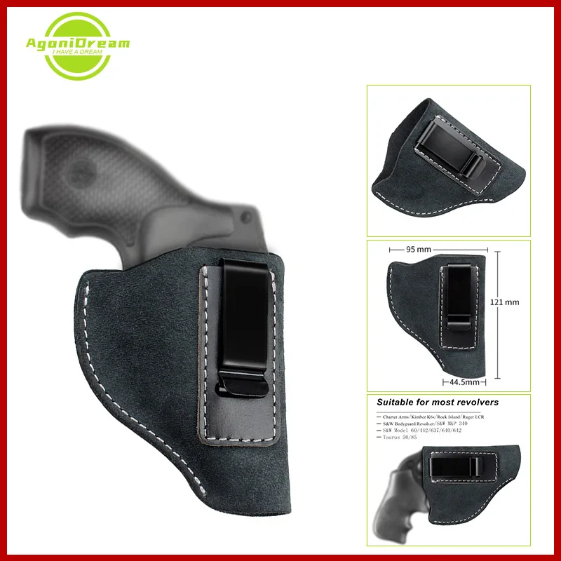 

Tactical Leather HolsterFits Most J Frame Revolvers - Ruger SP101 LCR/Smith and Wesson Bodyguard/Taurus 50 85 /Charter Arms