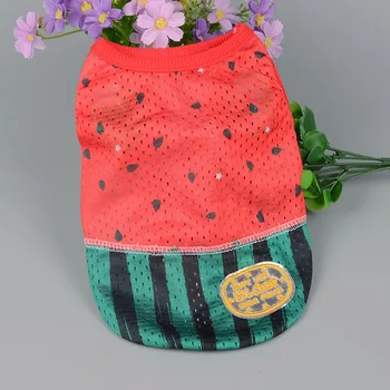 

2020 Spring and Summer Newest Kingbollly Watermelon Shaped Fast Drying Mesh Dog Shirts Pet Clothes Breathable Printed Dog Shirt