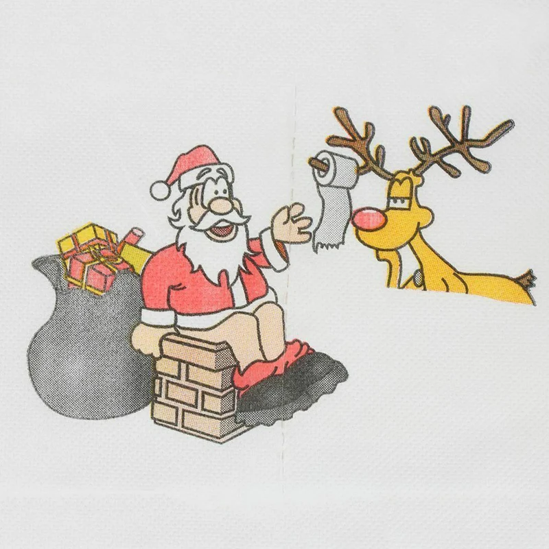 1 рулон Санта Клаус/олень рождественские товары печатная туалетная бумага домашняя Ванна Гостиная Туалет Рулон Бумажных Салфеток Рождество