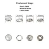 50sets Silver Metal Brass Pearl Prong Snap Buttons, Press Studs Fasteners, Baby Romper Buckle, Clothes Bag Sewing diy 6