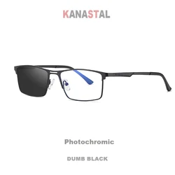 Unisex Blue Light Blocking Prescription Eyewear with Optical Lenses (Photochromic Black)