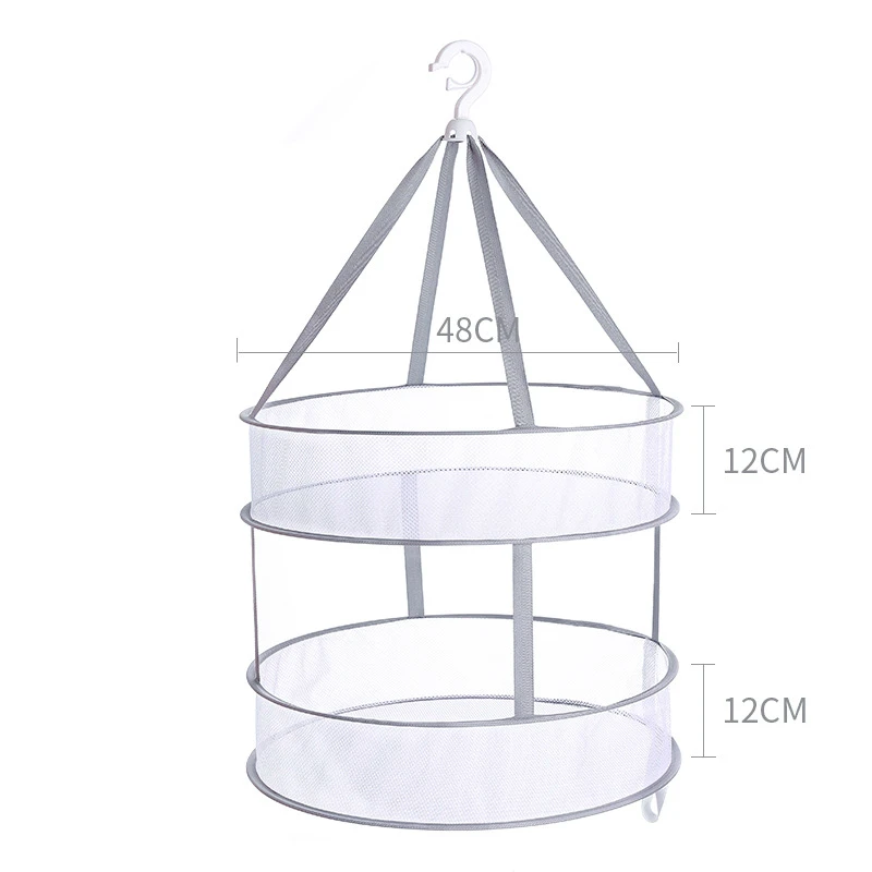Однослойная подставка для сушки сетчатый подвесной способ сушки сетки складной кронштейн для сушки одежды нижнее белье чулки сушилка для одежды сеть - Цвет: Double-Layer 48cm