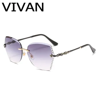 

Q8957 Luxury Rimless Sunglasses Women Brand Design Gradient Gray Lens Men Sun Glasses Alloy Frame Lady Glasses UV400