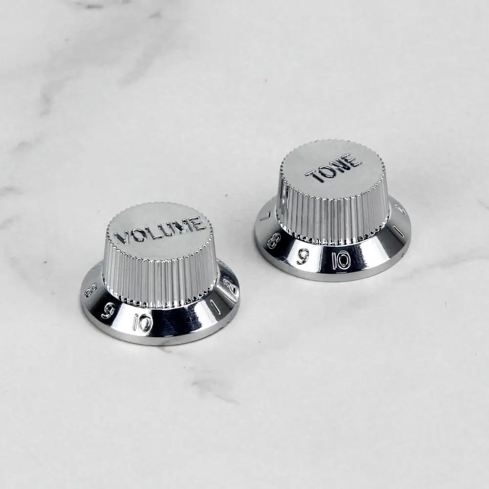 FLEOR 12pcs Silver Plating Plastic ST Guitar Knobs Volume / Tone Speed Control For Style Electric | Спорт и развлечения