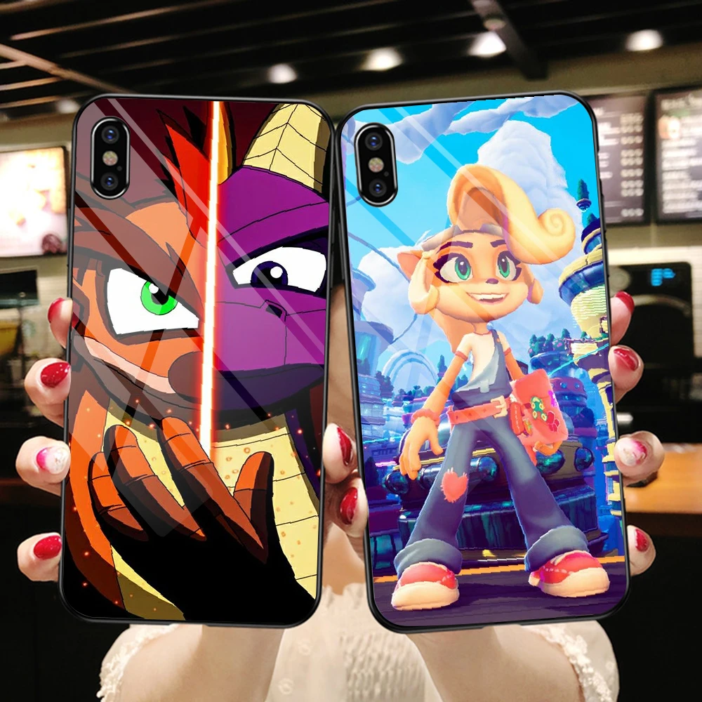 Game Crash Bandicoot Tempered Glass Phone Case For iphone SE 2020 6 6S 7 8  11 12 13 Plus X XS XR Pro Max black art funda 3D Etui|Phone Case & Covers|  - AliExpress