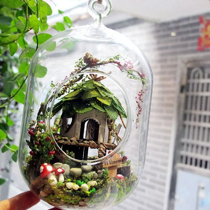 GN01 DIY Миниатюрный Кукольный домик сказочные садовые украшения аксессуары для дома наборы с хрустальным стеклянным шаром подвесные украшения