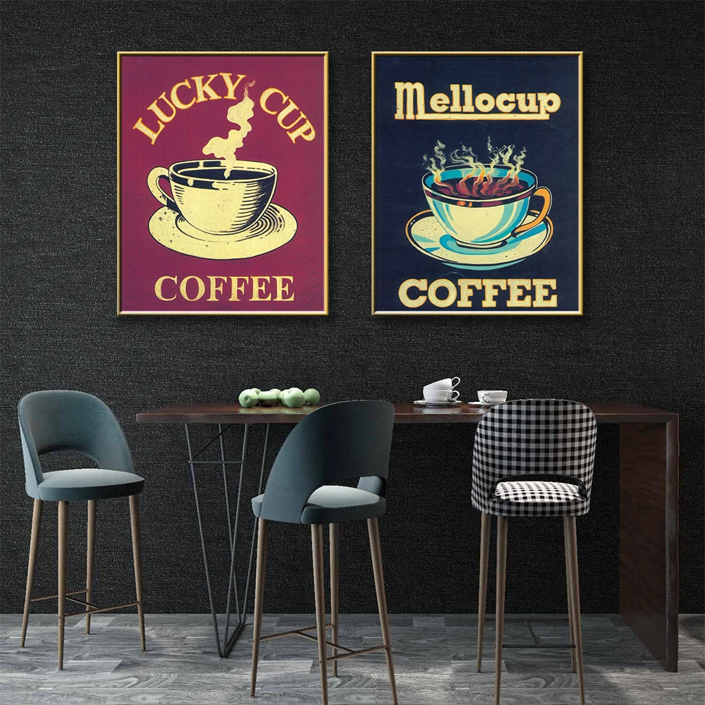Nordic ароматом кофе Wall-Art Холст печати плакатов Стиль Картины для Гостиная стены в