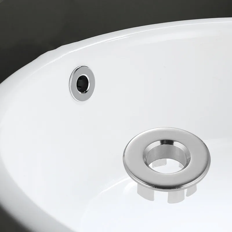 Sink Hole Round Overflow Cover Ceramic Basin Bathroom Replacement Overflow Ring Drain Cap 3pcs Kitchen Hotels Shower Accessories sink hole cover