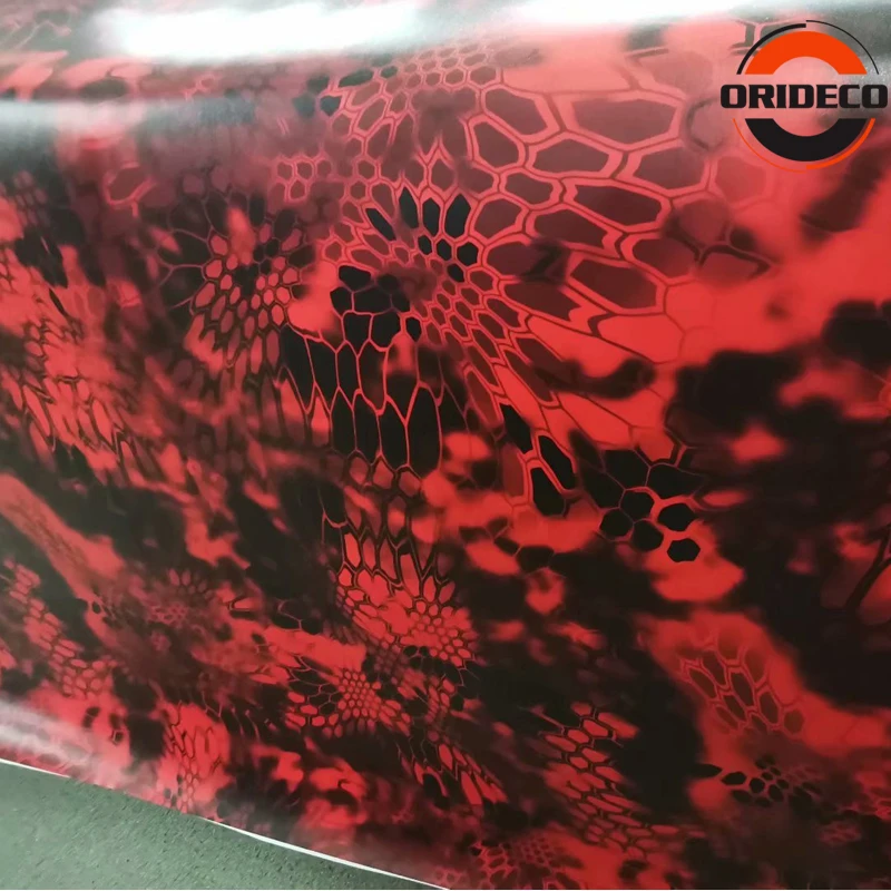 red black snake skin camo vinyl sticker 3