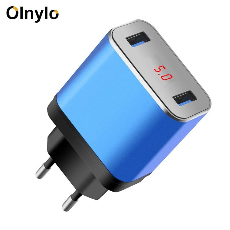 

Olnylo Dual USB Charger Fast Charging for iPhone Samsung Tablet USB Wall Adapter Mobile Charge Travel Chargers With LED Display