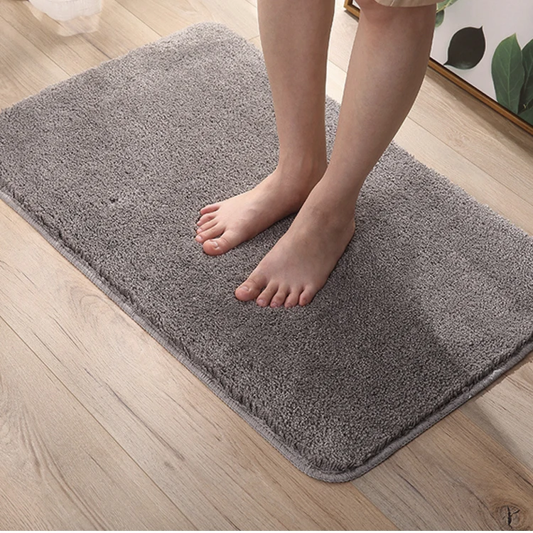 Коралловый бархатный коврик для туалета, супер впитывающий коврик для душа, мягкий коврик для ванной комнаты, разные цвета - Цвет: gray