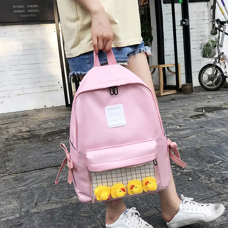 Школьные рюкзаки женские водонепроницаемые женские рюкзаки Harajuku нейлоновые дорожные Рюкзаки милые маленькие утки студенческие рюкзаки для девочек-подростков
