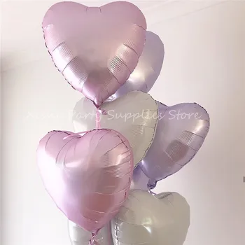 

1pc 18inch Pearl Chrome Metal Metallic Heart Shaped Foil Balloons Love Wedding Baby Shower Birthday Party Decorations Supplies
