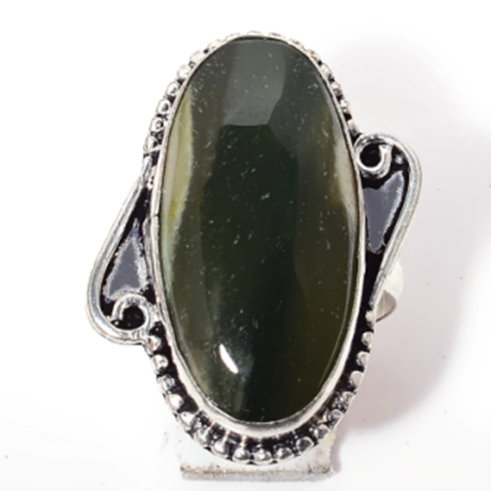 Genuine Jasper Women Ring Silver Overlay over Copper Hand made Jewelry gift USA Size : 8.75 R6499 | Украшения и аксессуары