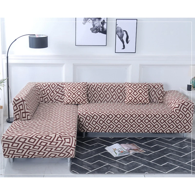Эластичные Чехлы секционные эластичные чехлы для диванов диван в гостиной покрытие L форма покрывало на кресло один/два/три сиденья - Цвет: 4
