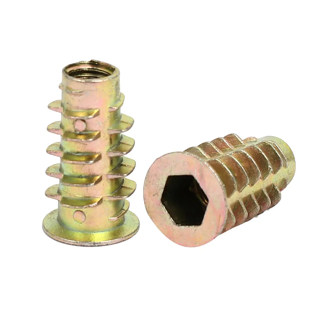 Uxcell M6x20mm интерфейс Шестигранная розетка Резьбовая вставка гайки 10 шт. для деревянной мебели
